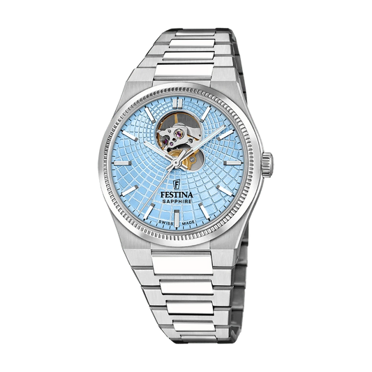 Festina Swiss Made 40mm Rivé Open Heart Blue Dial Men's Watch F20053/5