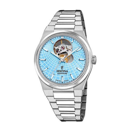 Festina Swiss Made 35mm Rivé Open Heart Blue Dial Women's Watch F20054/4