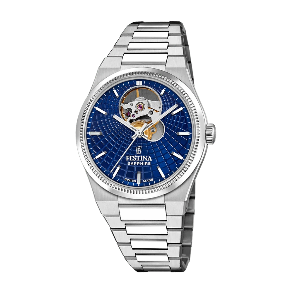 Festina Swiss Made 35mm Rivé Open Heart Blue Dial Women's Watch F20054/5