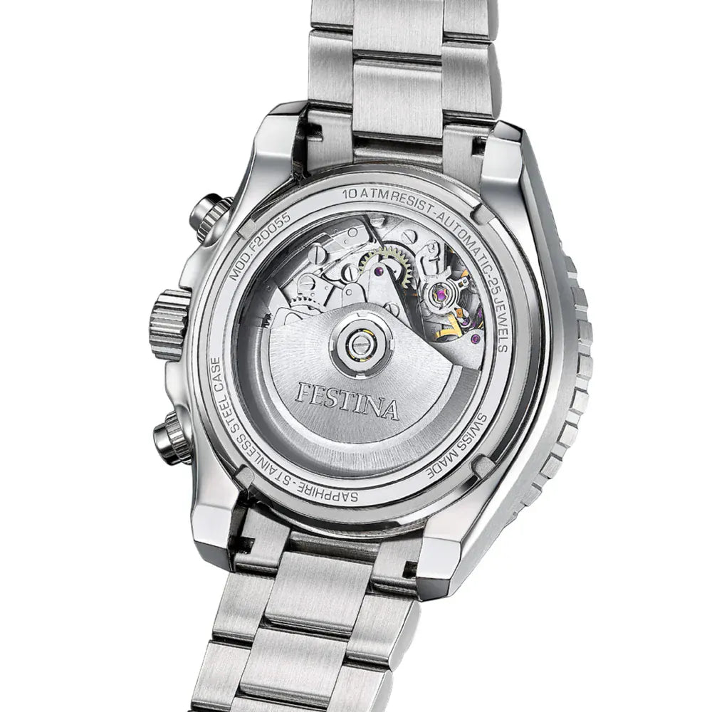 Festina Swiss Made 45mm Aviator North Chrono White Dial Men's Watch F20055/1