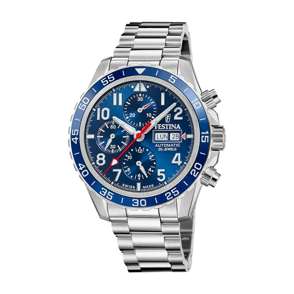 Festina Swiss Made 45mm Aviator North Chrono Blue Dial Men's Watch F20055/3