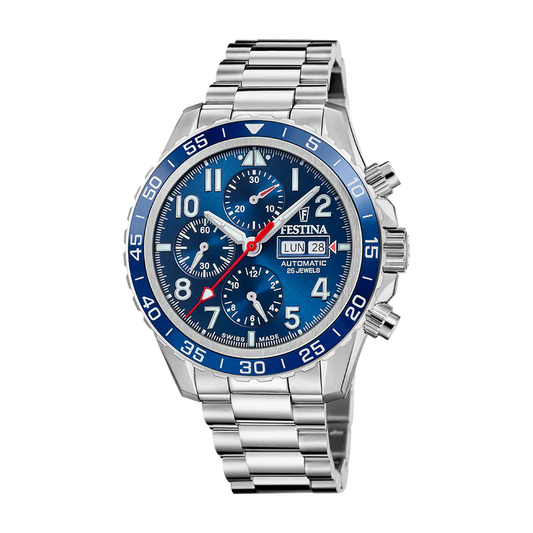 Festina Swiss Made 45mm Aviator North Chrono Blue Dial Men's Watch F20055/3