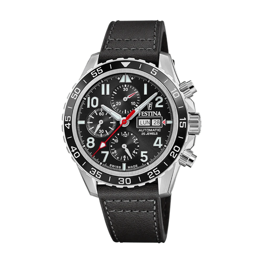 Festina Swiss Made 46mm Aviator North Chrono Black Dial Men's Watch F20056/3