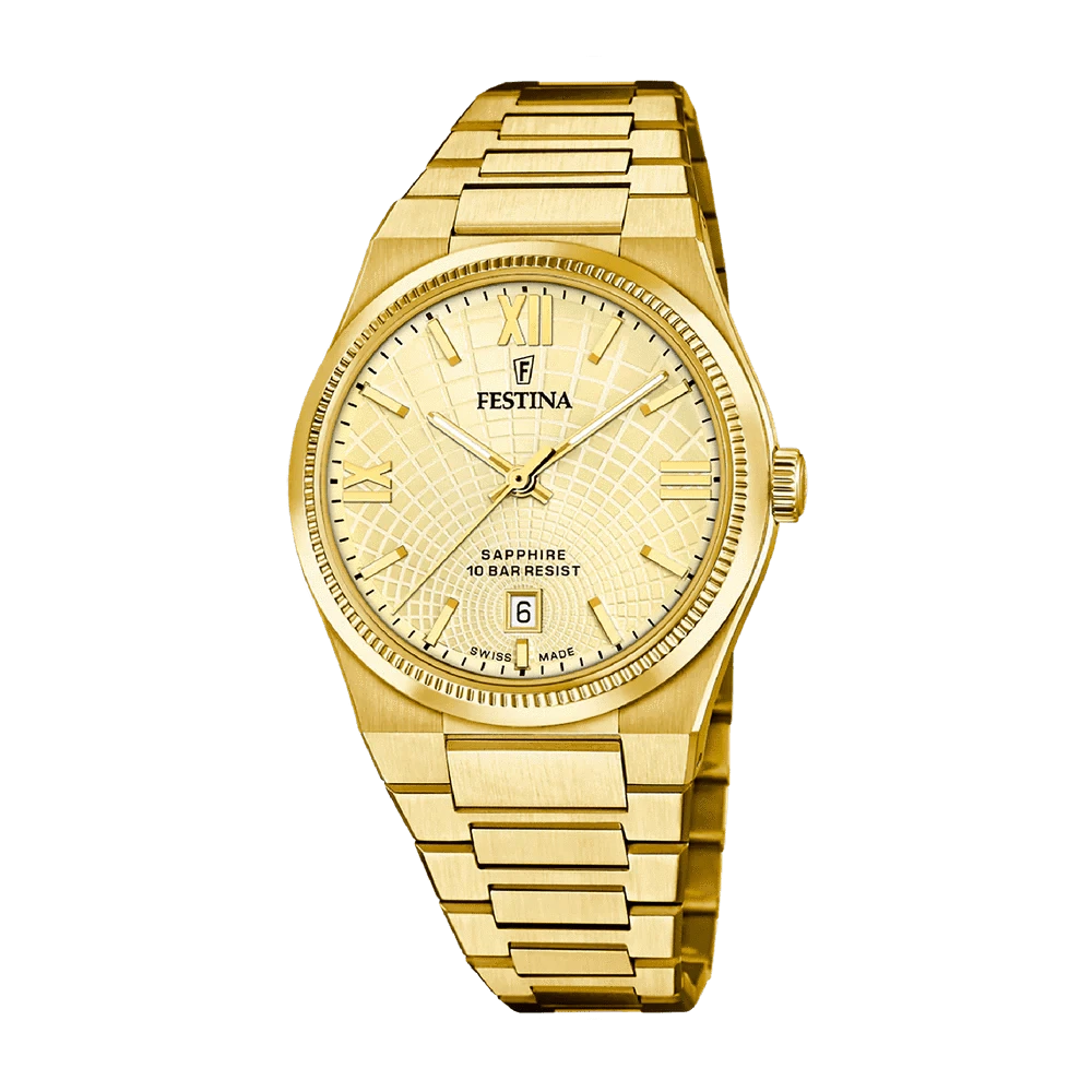 Festina Swiss Rivé 40mm Beige Dial Men's Watch F20057/2