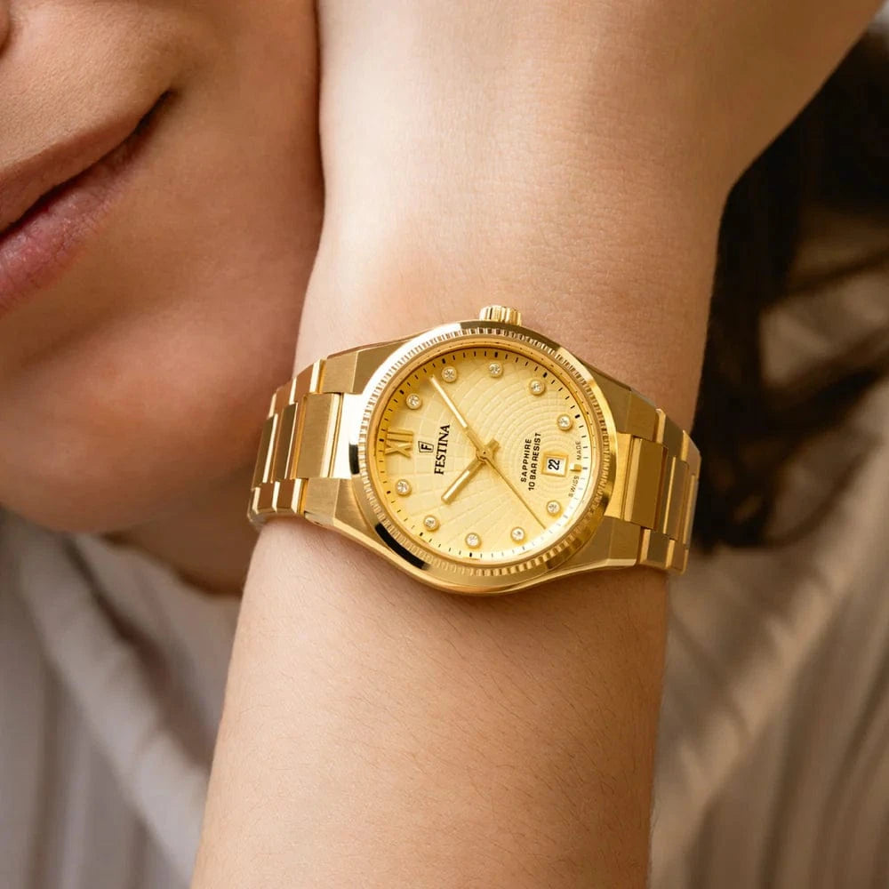 Festina Swiss Rivé 35mm Beige Dial Women's Watch F20058/2