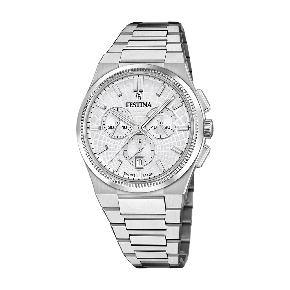 Festina Swiss Rivé Chronograph 42mm Silver Dial Men's Watch F20059/1