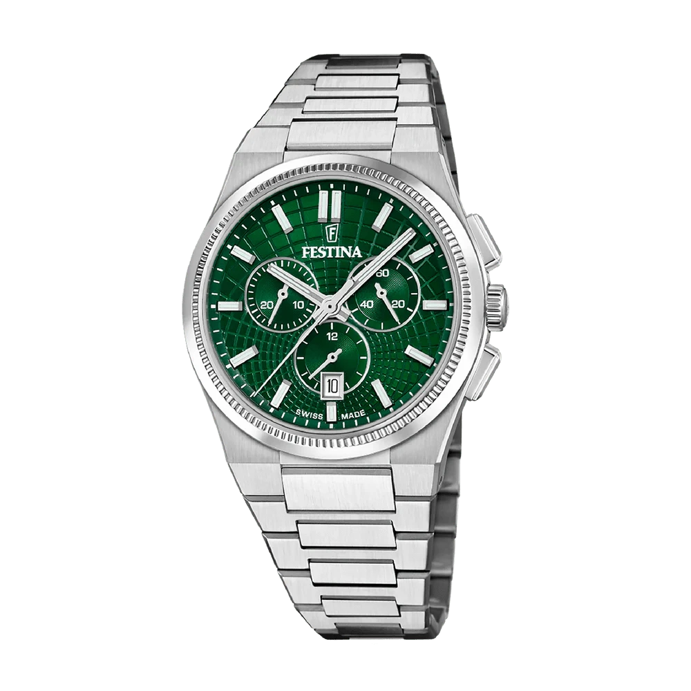 Festina Swiss Rivé Chronograph 42mm Green Dial Men's Watch F20059/3