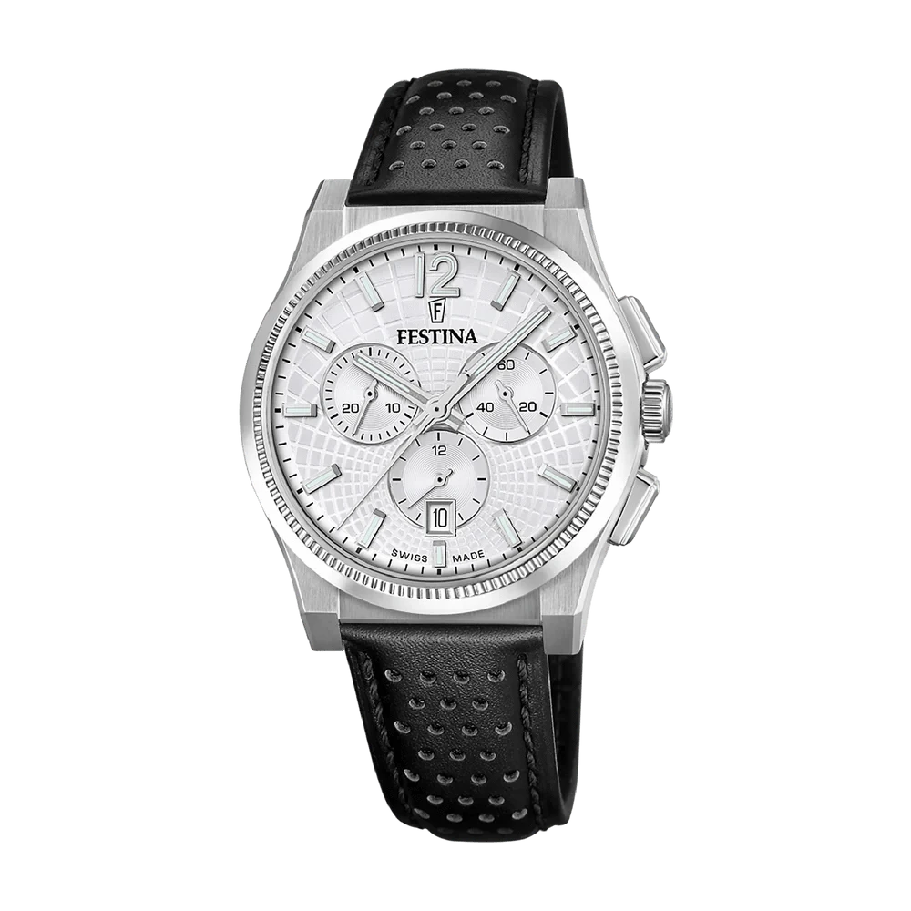 Festina Swiss Rivé Chronograph 42mm Silver Dial Men's Watch F20060/1