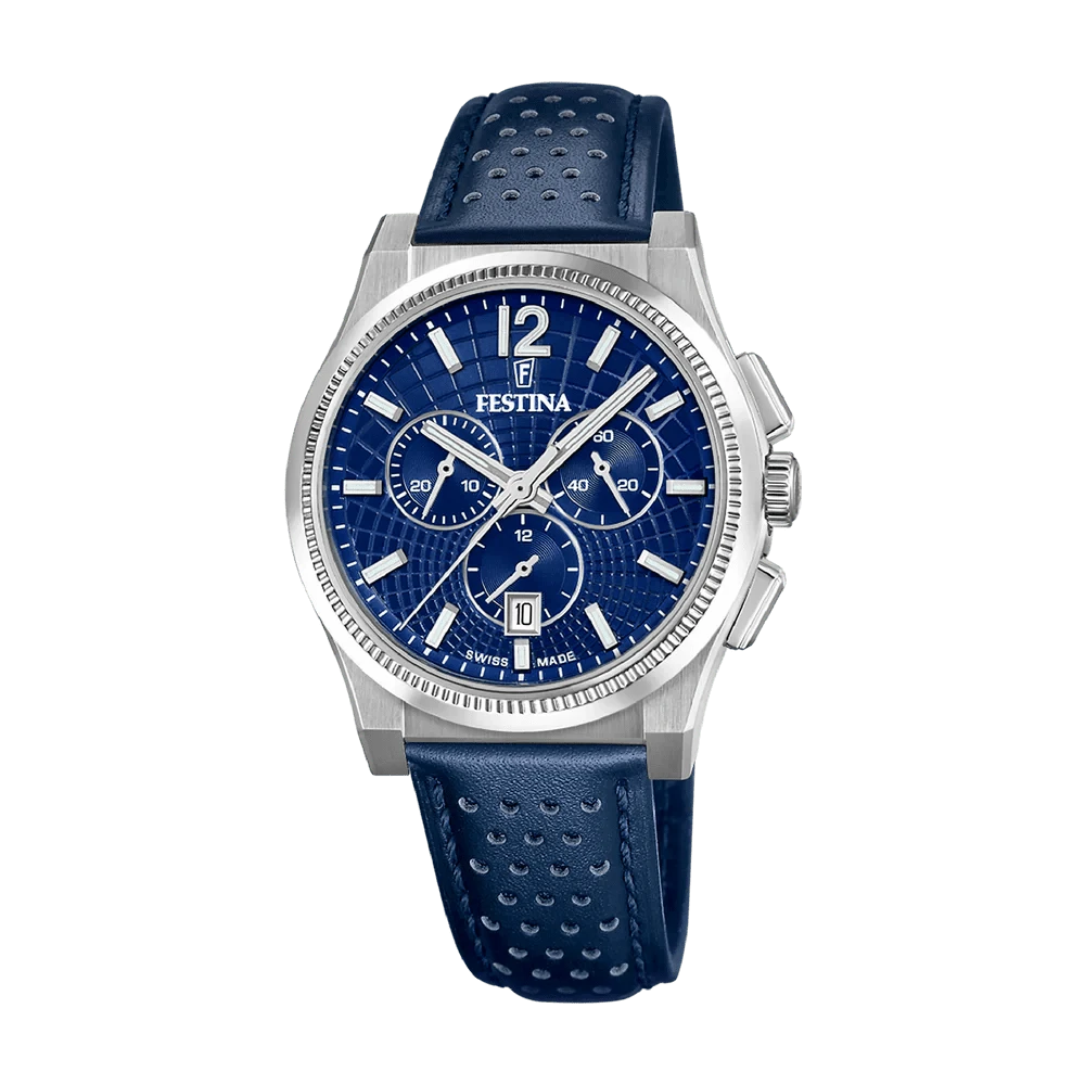 Festina Swiss Rivé Chronograph 42mm Blue Dial Men's Watch F20060/2