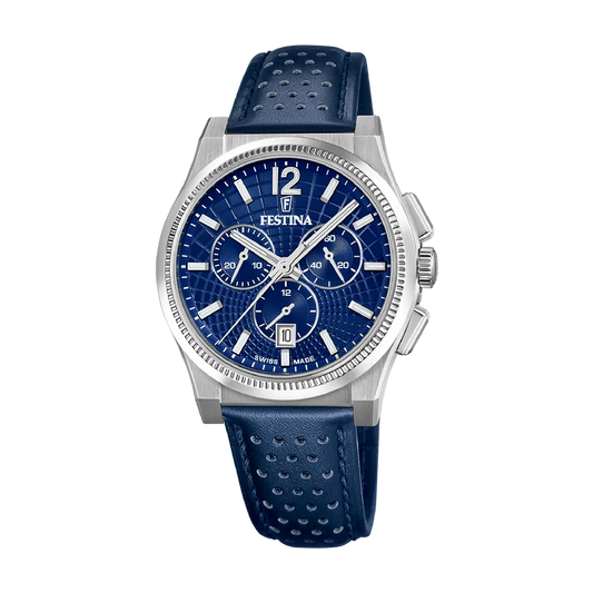 Festina Swiss Rivé Chronograph 42mm Blue Dial Men's Watch F20060/2