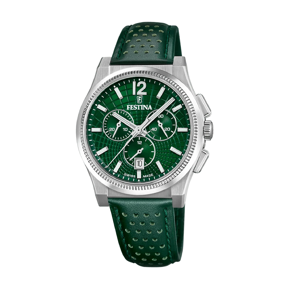 Festina Swiss Rivé Chronograph 42mm Green Dial Men's Watch F20060/3