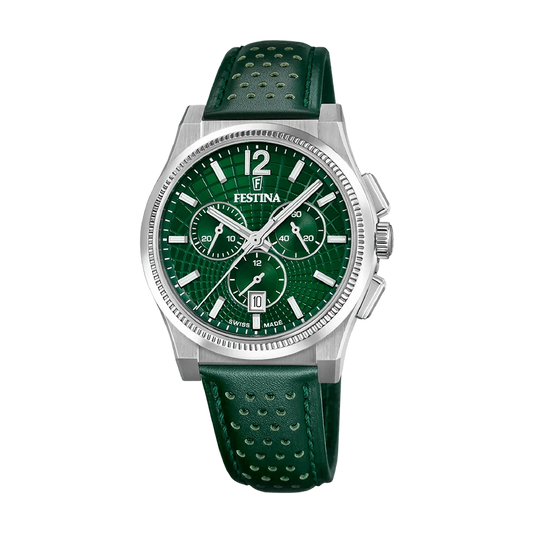 Festina Swiss Rivé Chronograph 42mm Green Dial Men's Watch F20060/3