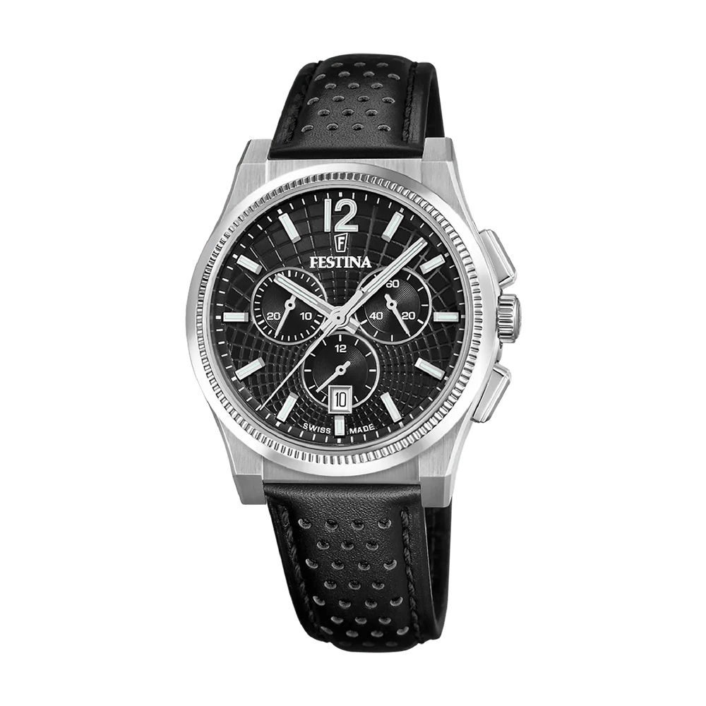 Festina Swiss Rivé Chronograph 42mm Black Dial Men's Watch F20060/4