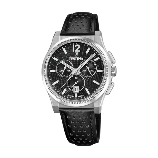 Festina Swiss Rivé Chronograph 42mm Black Dial Men's Watch F20060/4