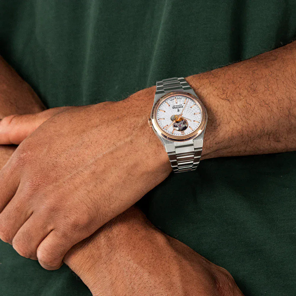 Festina Swiss Made 40mm Rivé Open Heart Silver Dial Men's Watch F20061/1