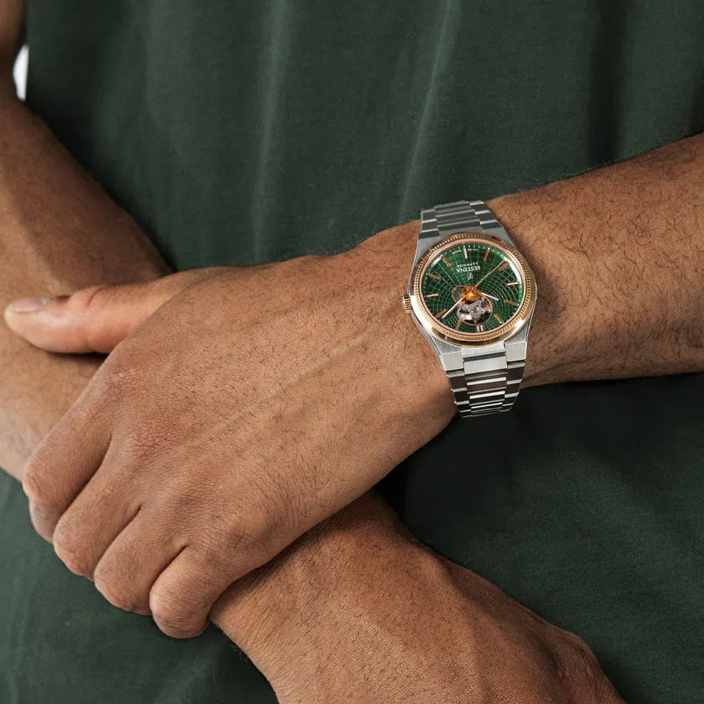 Festina Swiss Made 40mm Rivé Open Heart Green Dial Men's Watch F20061/3