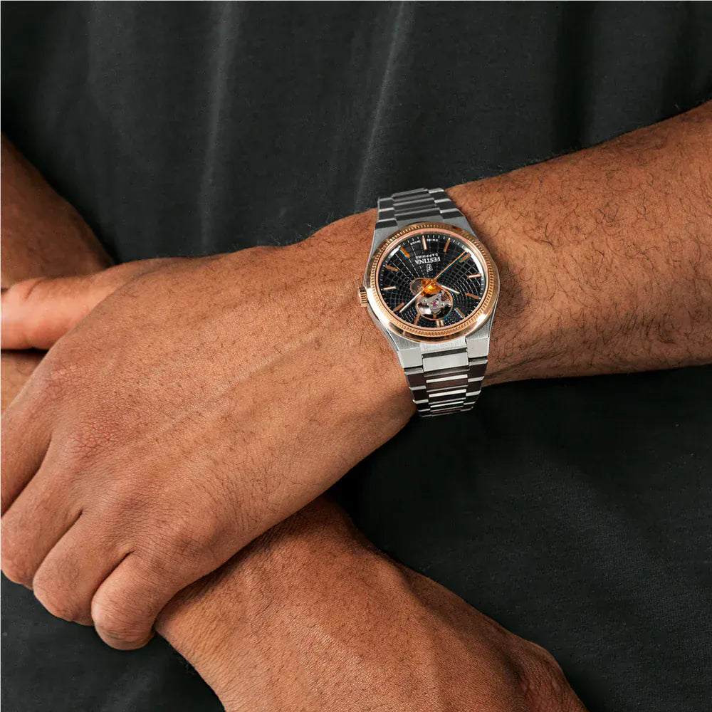 Festina Swiss Made 40mm Rivé Open Heart Black Dial Men's Watch F20061/4