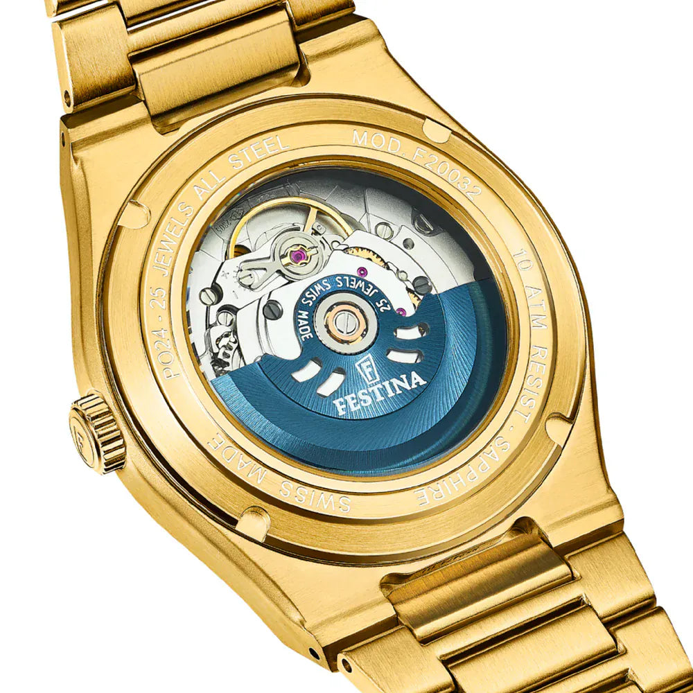 Festina Swiss Made 35mm Rivé Open Heart Silver Dial Women's Watch F20064/1