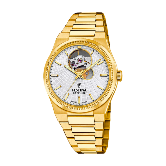 Festina Swiss Made 35mm Rivé Open Heart Silver Dial Women's Watch F20064/1