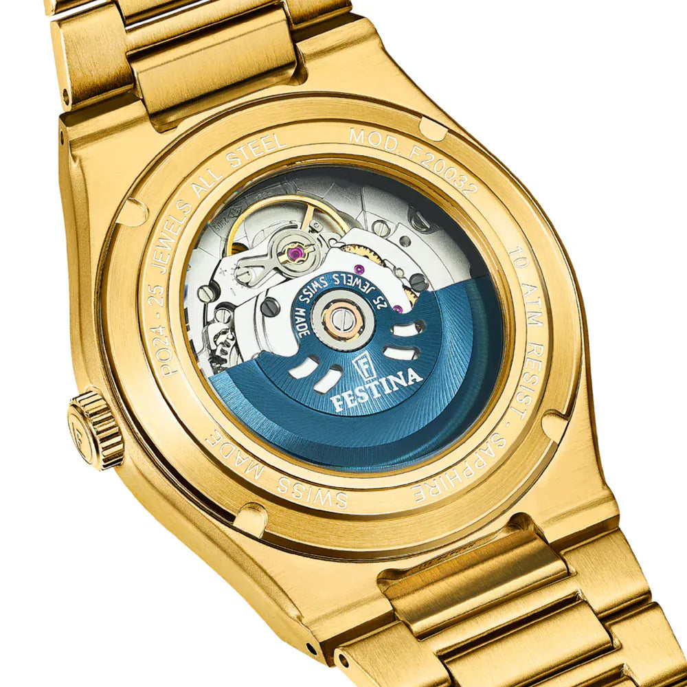 Festina Swiss Made 35mm Rivé Open Heart Beige Dial Women's Watch F20064/2