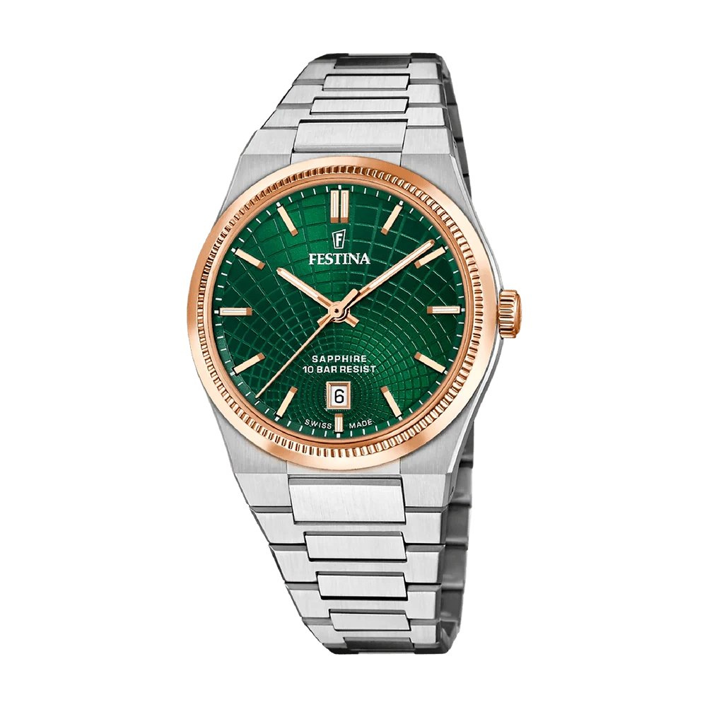Festina Swiss Rivé 40mm Green Dial Men's Watch F20065/3