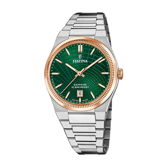 Festina Swiss Rivé 40mm Green Dial Men's Watch F20065/3