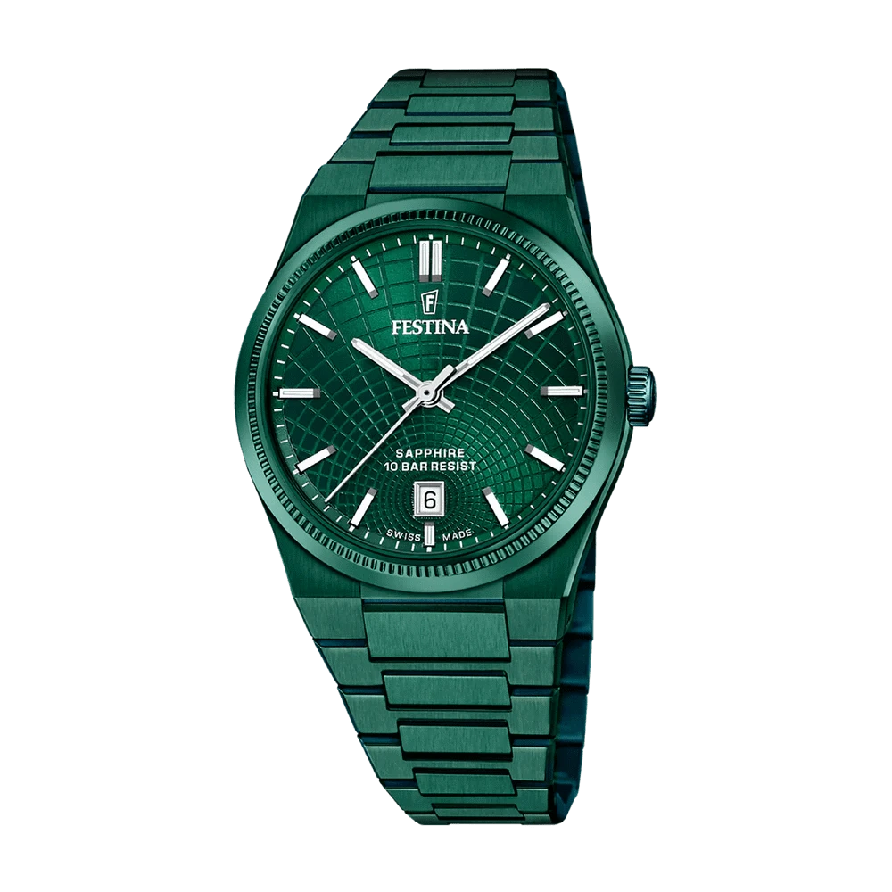 Festina Swiss Rivé 40mm Green Dial Men's Watch F20079/1