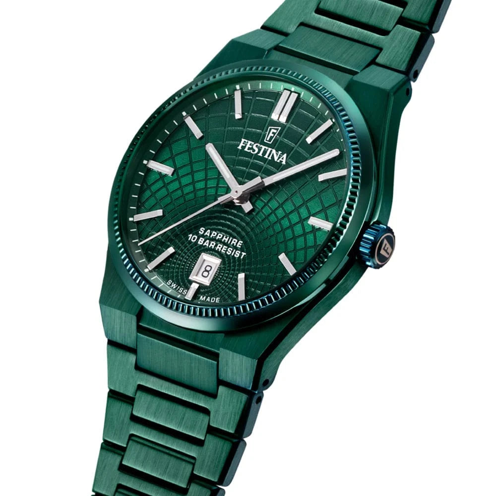 Festina Swiss Rivé 40mm Green Dial Men's Watch F20079/1
