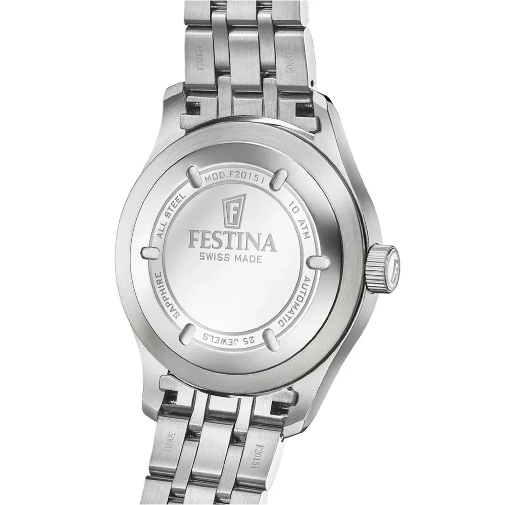 Festina Swiss Made 43mm Aviator North Silver Dial Men's Watch F20151/A
