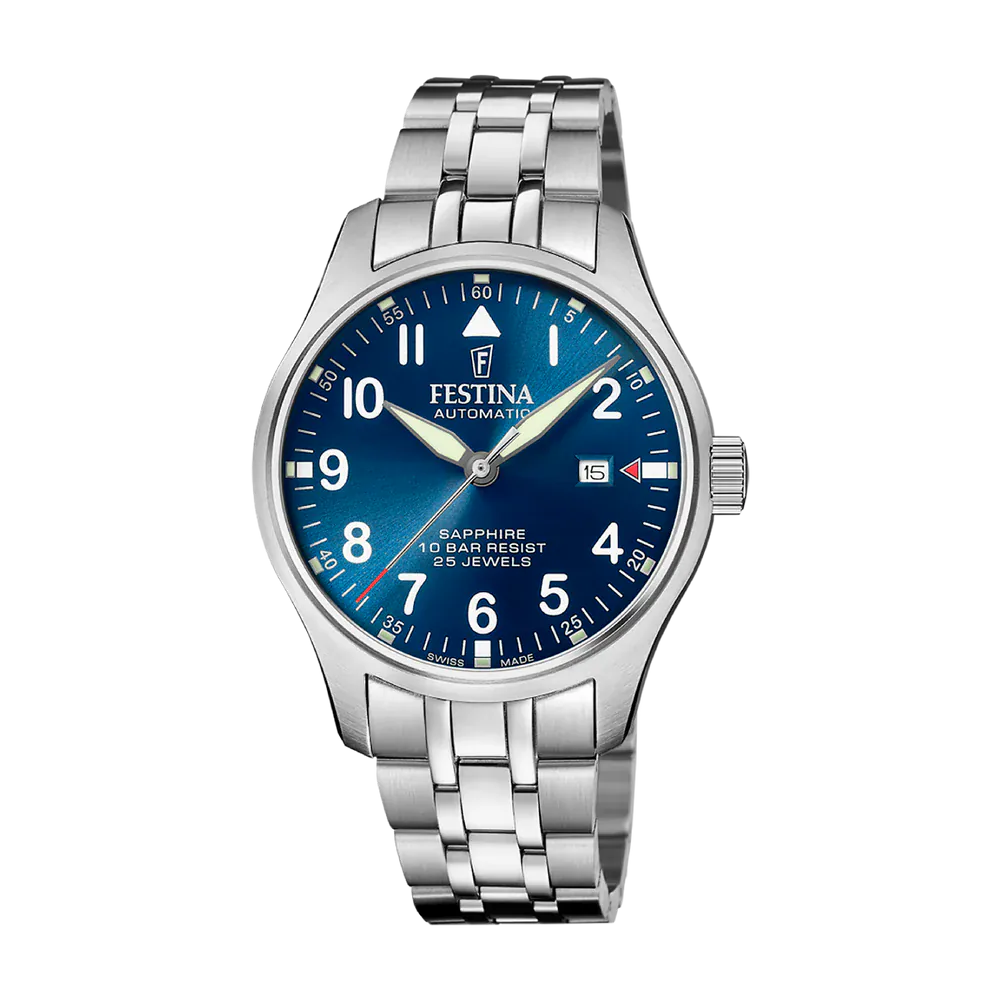 Festina Swiss Made 43mm Aviator North Blue Dial Men's Watch F20151/C
