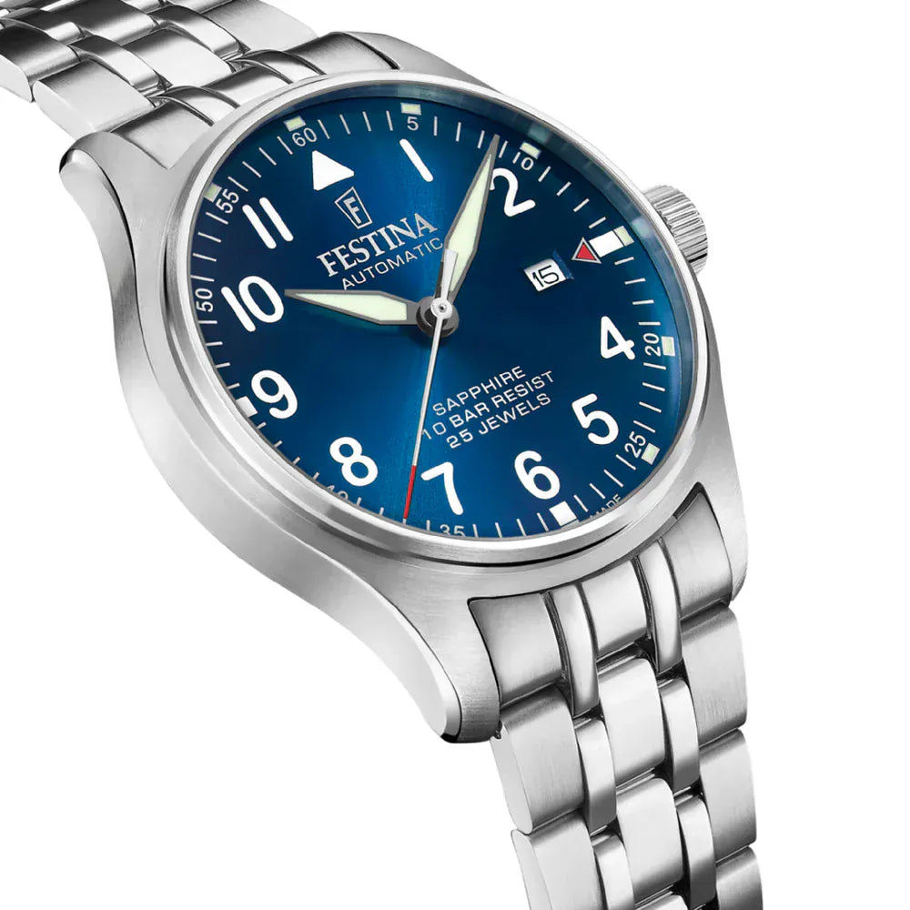 Festina Swiss Made 43mm Aviator North Blue Dial Men's Watch F20151/C