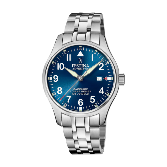 Festina Swiss Made 43mm Aviator North Blue Dial Men's Watch F20151/C