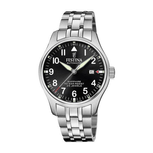 Festina Swiss Made 43mm Aviator North Black Dial Men's Watch F20151/D