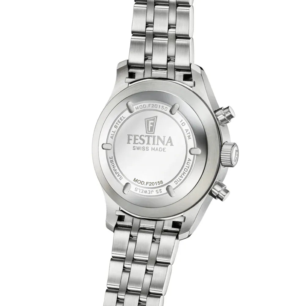 Festina Swiss Made 43mm Aviator North Chrono Black Dial Men's Watch F20158/1