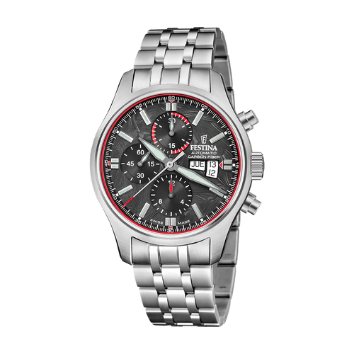 Festina Swiss Made 43mm Aviator North Chrono Black Dial Men's Watch F20158/2