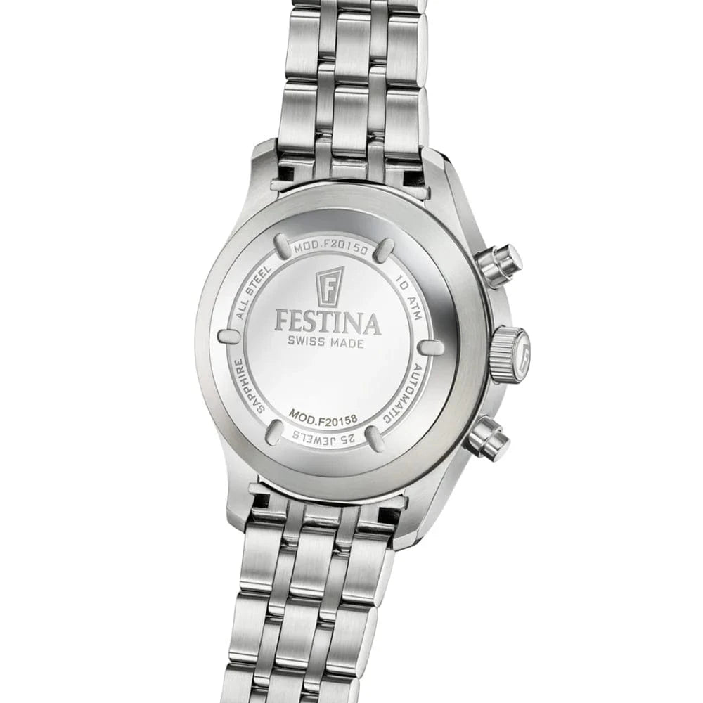 Festina Swiss Made 43mm Aviator North Chrono Black Dial Men's Watch F20158/2