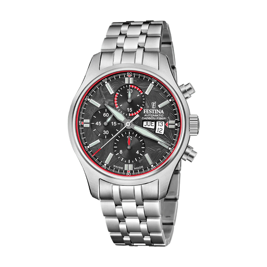 Festina Swiss Made 43mm Aviator North Chrono Black Dial Men's Watch F20158/2