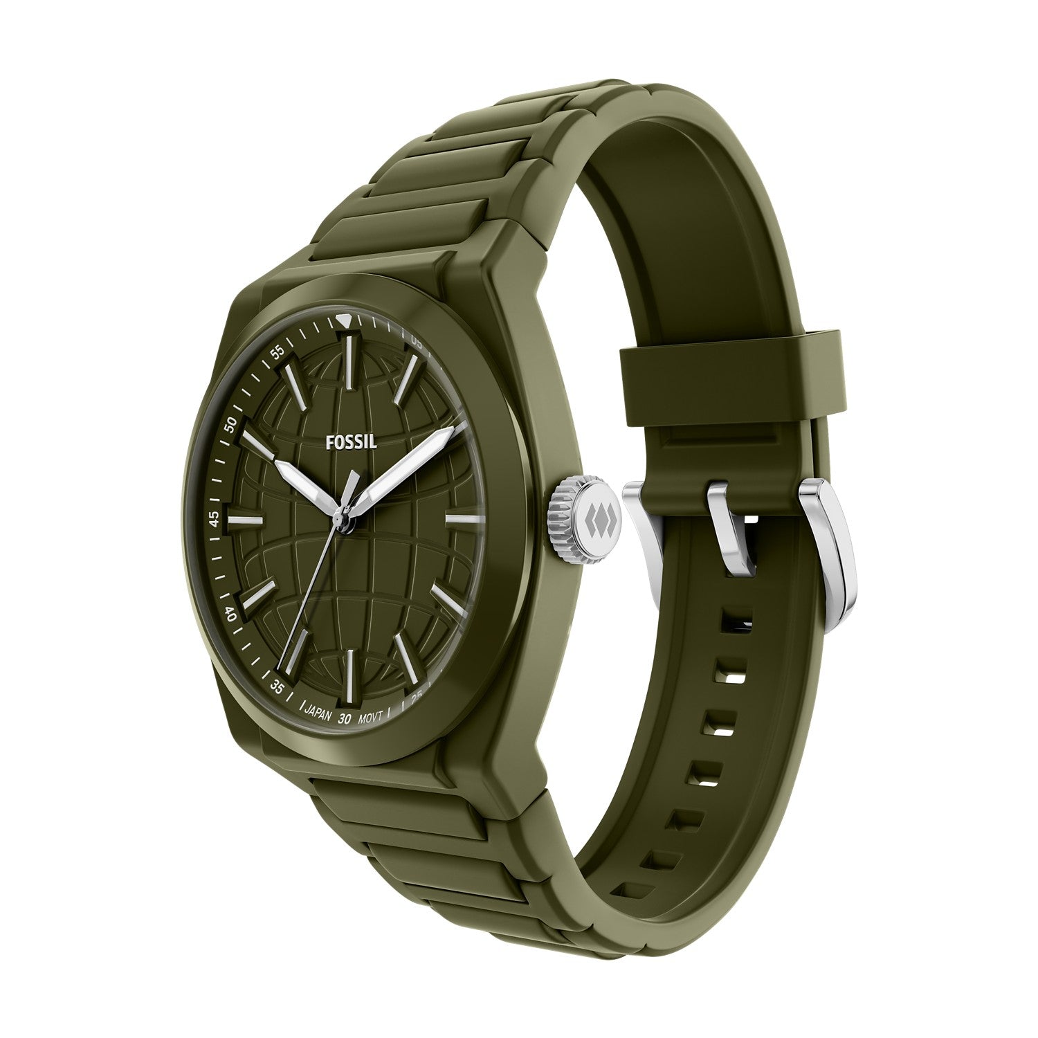 Fossil Everett 42mm Olive Green Dial Men's Watch FS6178