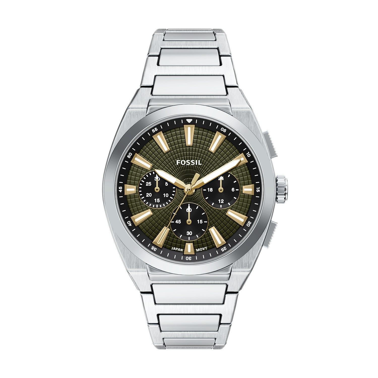 Fossil Everett 44mm Olive Green Dial Men's Watch FS6183