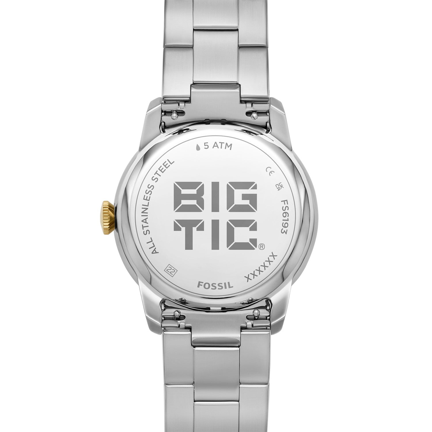 Fossil Townsman Big Tic 42mm Gold Dial Men's Watch FS6193