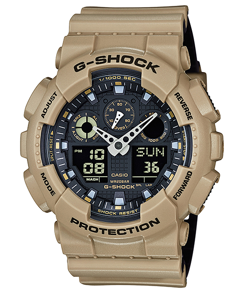G-Shock GA-100 Military Series Analog-Digital 51.2mm Black Dial Men's Watch GA100L-8A