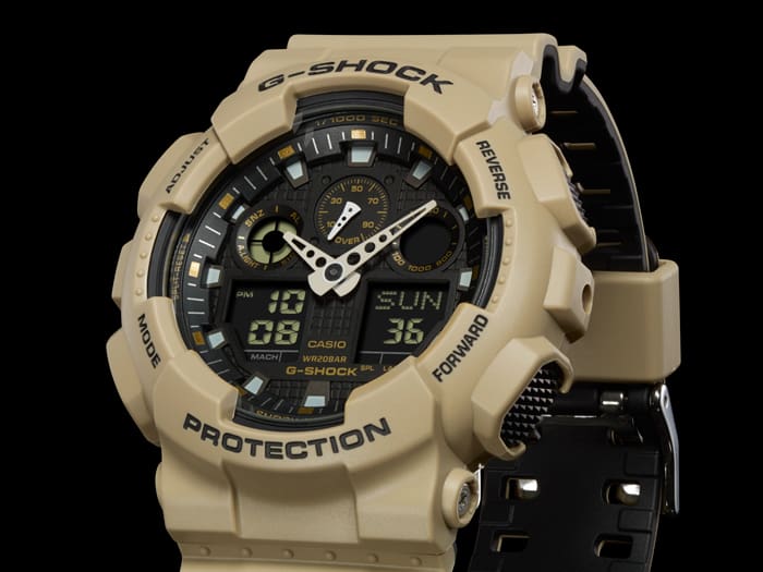 G-Shock GA-100 Military Series Analog-Digital 51.2mm Black Dial Men's Watch GA100L-8A