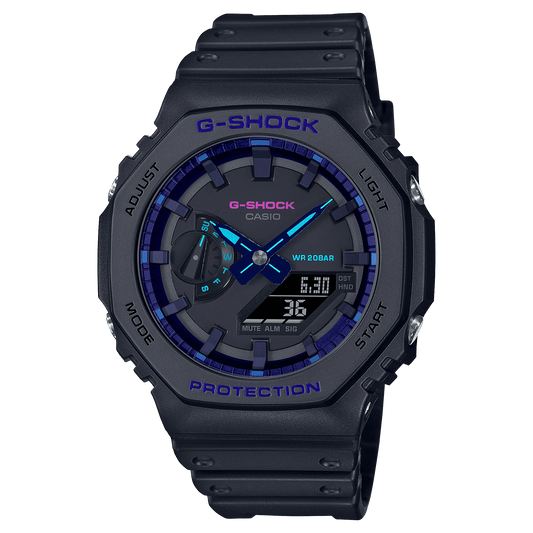 G-Shock GA-2100 Series 45.4mm Blue/Digital Dial Men's Watch GA2100VB-1A