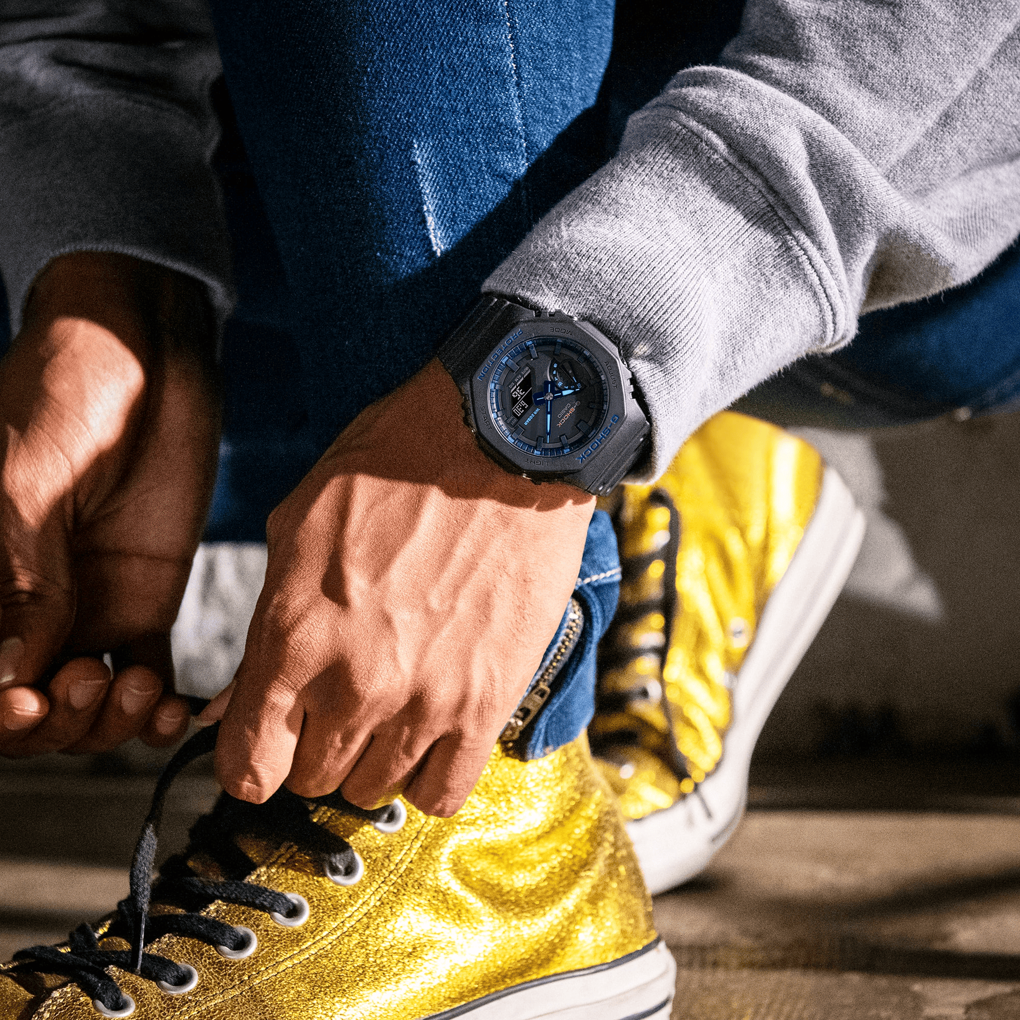 G-Shock GA-2100 Series 45.4mm Blue/Digital Dial Men's Watch GA2100VB-1A