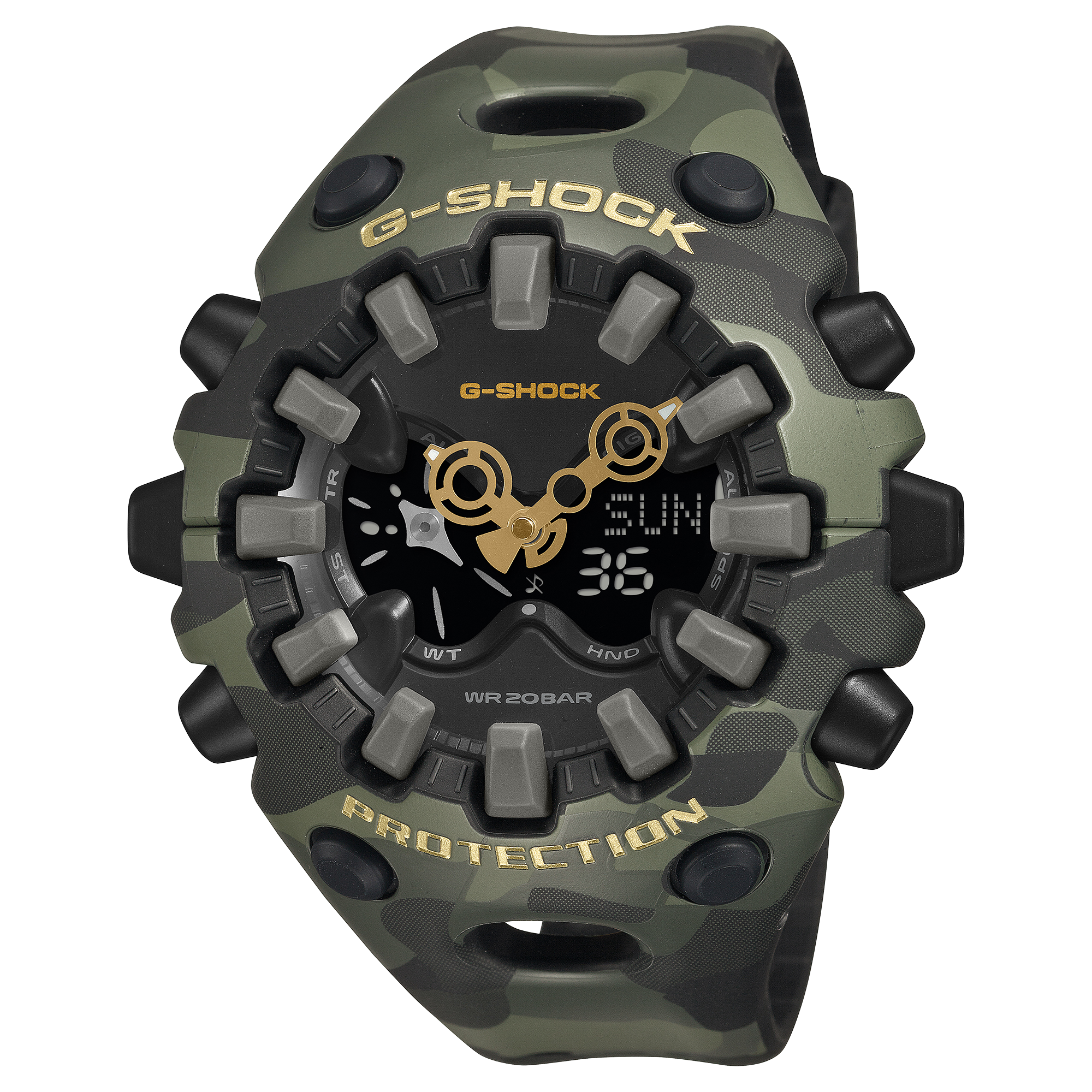 G-Shock GA-V01 Bold Camo Analog-Digital 58mm Green Dial Men's Watch GAV01CMG-3A