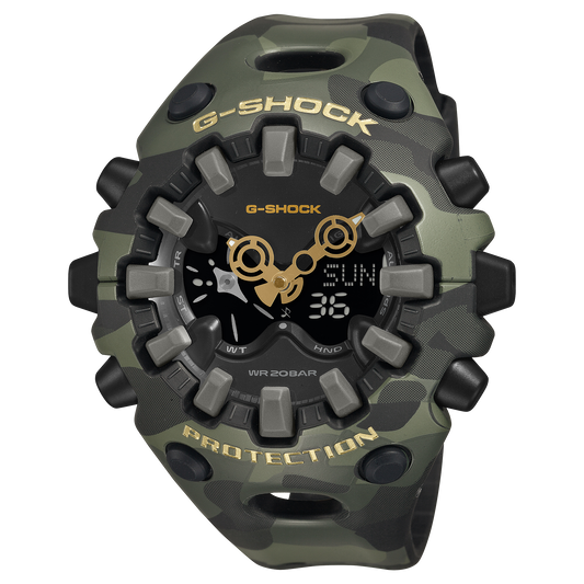 G-Shock GA-V01 Bold Camo Analog-Digital 58mm Green Dial Men's Watch GAV01CMG-3A