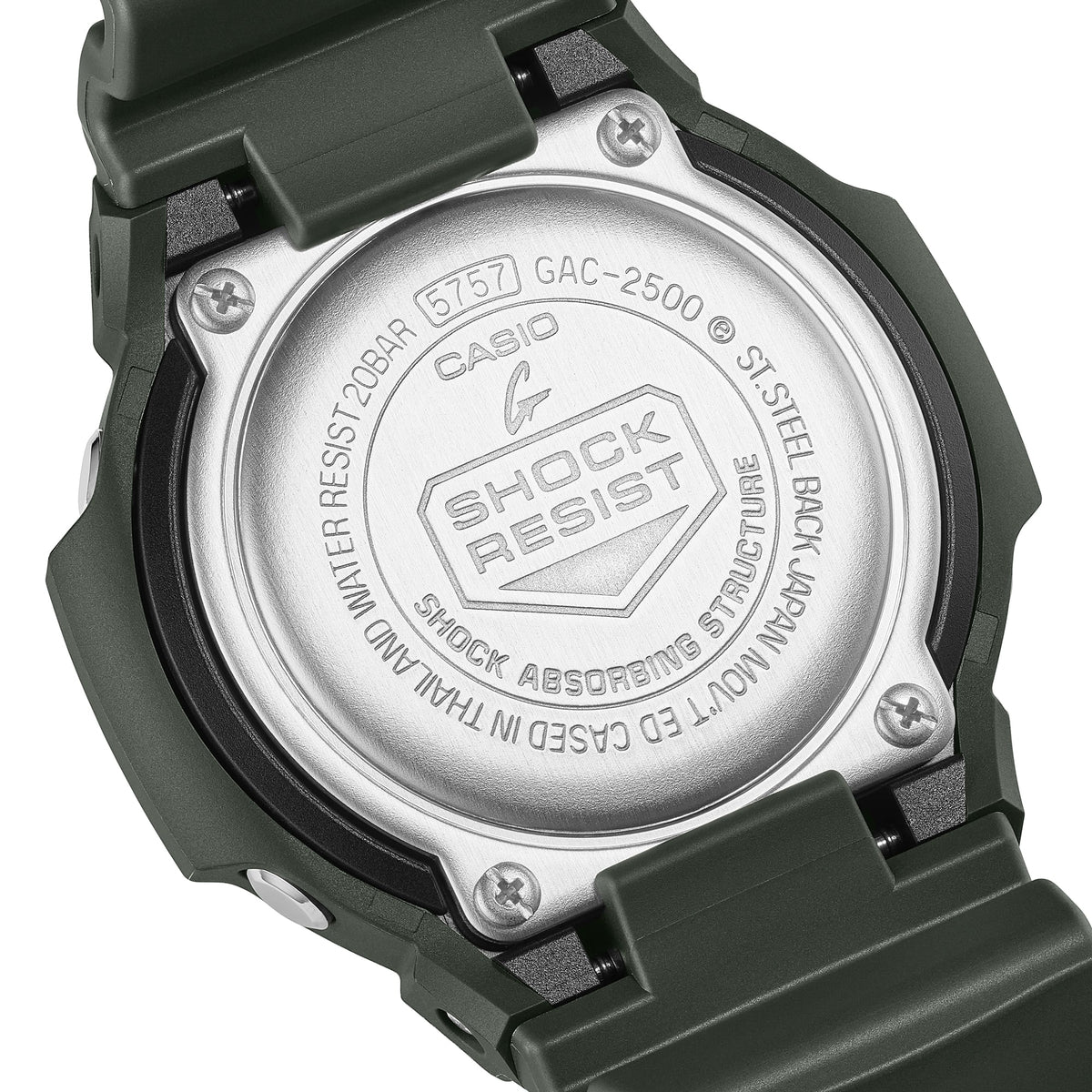 G-Shock Analog 2500 44.5mm Green Dial Men's Watch GAC2500-3A