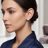 2.25 Carat Lab Grown Diamond Princess Halo Stud Earrings