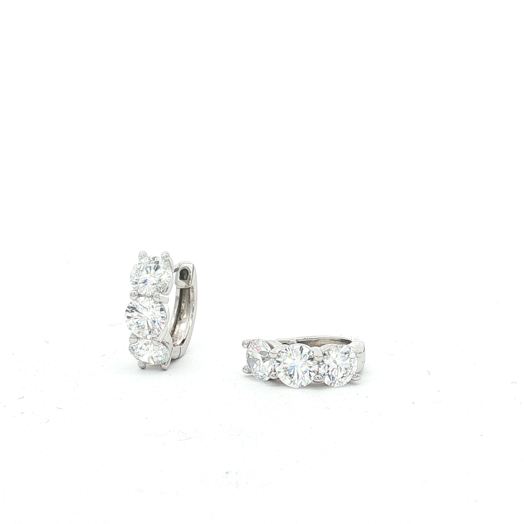 2.00 Carat Lab Grown Diamond White Gold Huggie Earrings