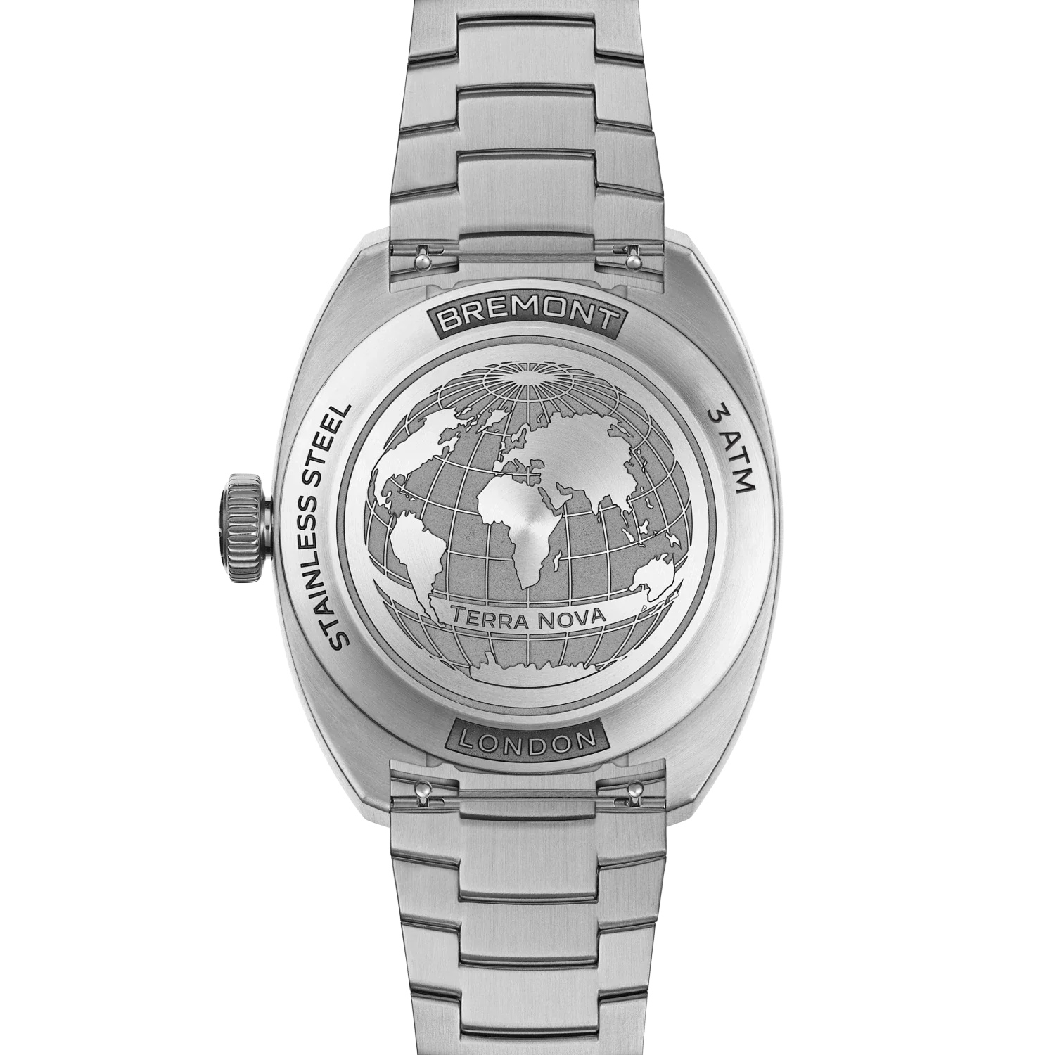 Bremont Terra Nova Jumping Hour 38mm Silver Closed-Case Design Dial Men's Watch TN38-JH-SS-CC-B